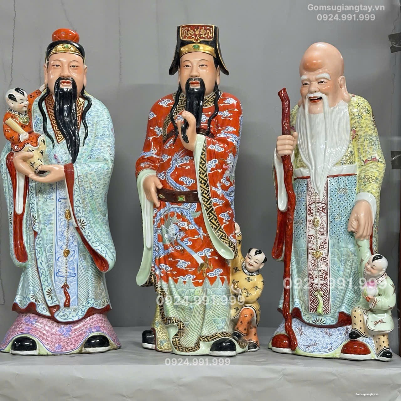 Bộ Phúc Lộc Thọ Lối Cổ Cao 70 - 72 cm