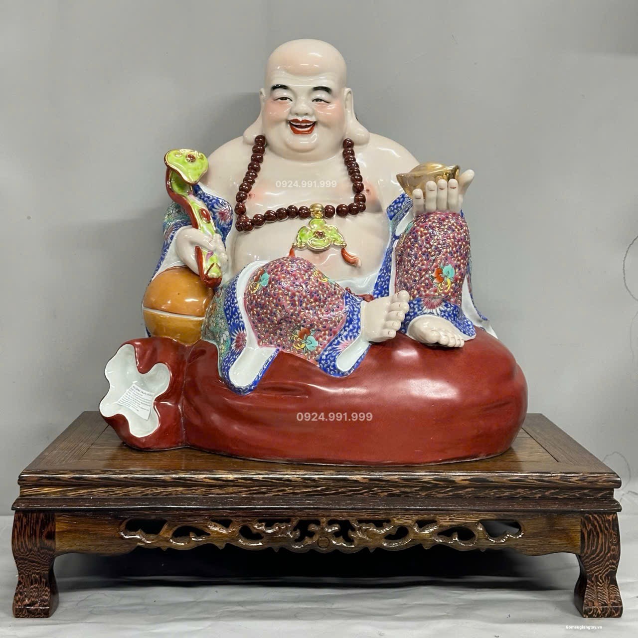 Tượng Di Lặc áo gấm cao 37 