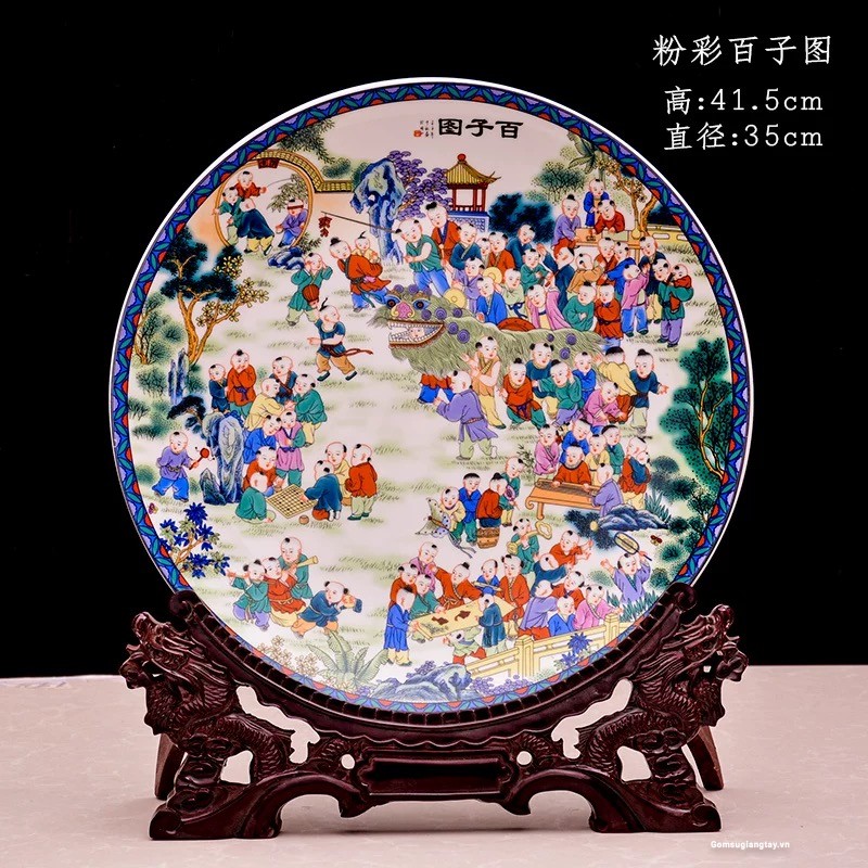 Đĩa vẽ bách nhi 25 cm