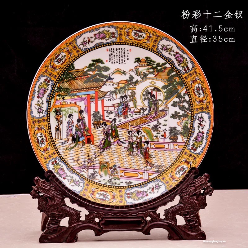 Đĩa thập nhị tiên cô 35 cm