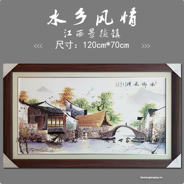 Tranh gốm sứ vẽ Đồng Quê