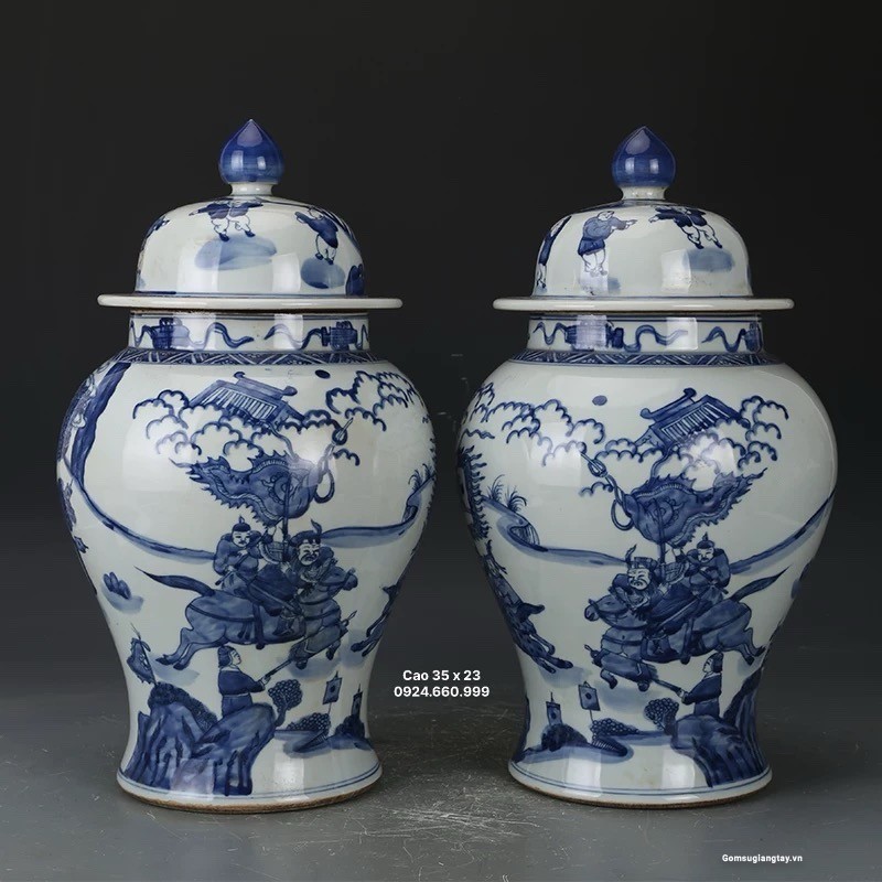 Chéo giả cổ men lam